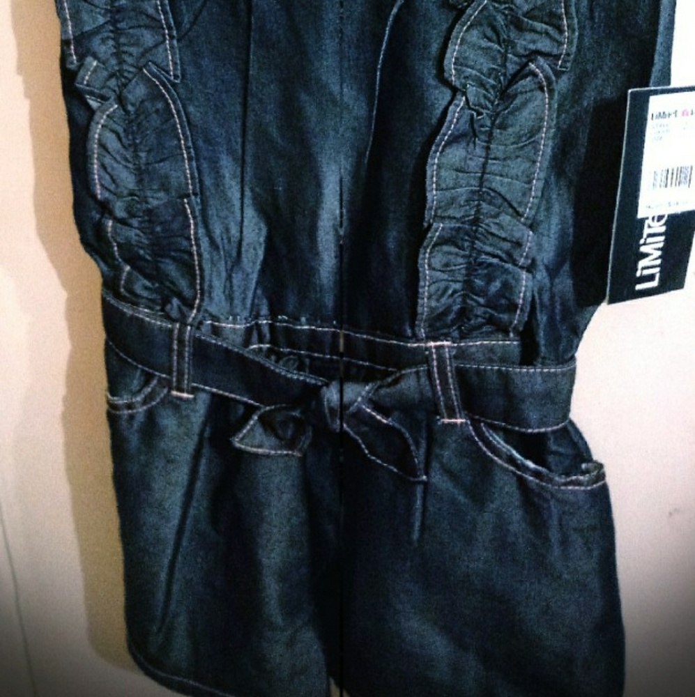 3 sizes Jean Romper/shorts w/belt